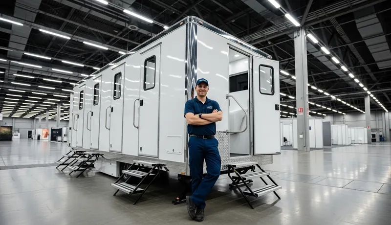 Luxury restroom trailer for North Texas wedding